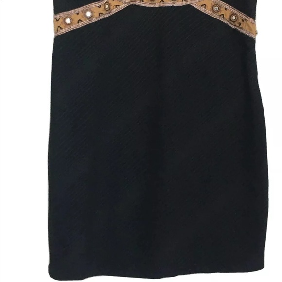Free People Aztec embroidered Black Mini Dress S - Picture 5 of 8